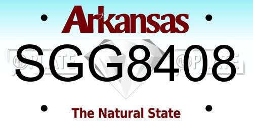 SGG8408 Arkansas License Plate