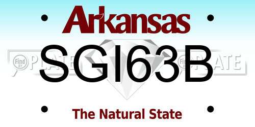 SGI63B Arkansas License Plate
