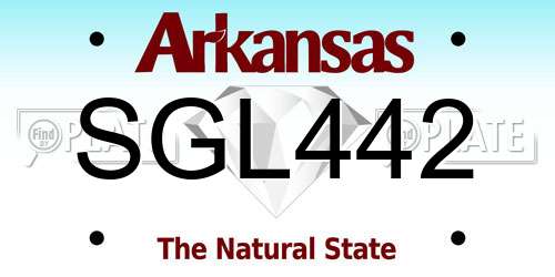 SGL442 Arkansas License Plate
