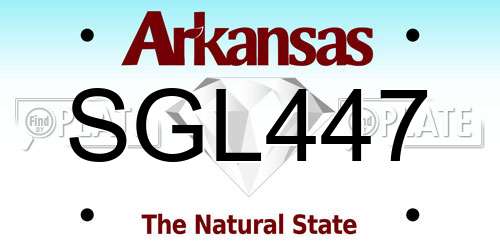 SGL447 Arkansas License Plate