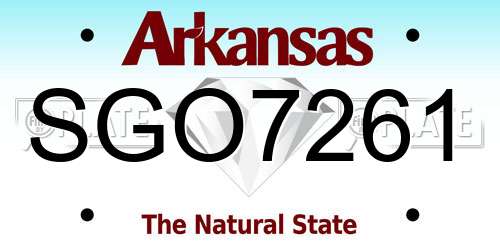 SGO7261 Arkansas License Plate
