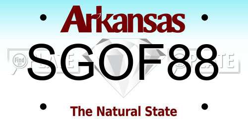 SGOF88 Arkansas License Plate