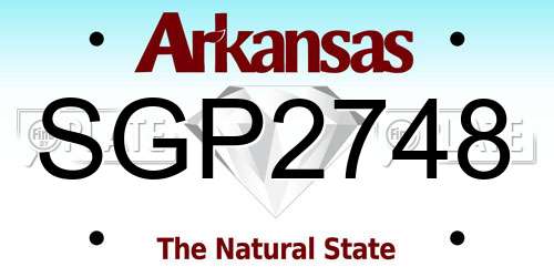 SGP2748 Arkansas License Plate