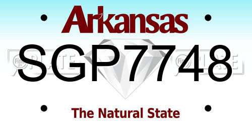 SGP7748 Arkansas License Plate