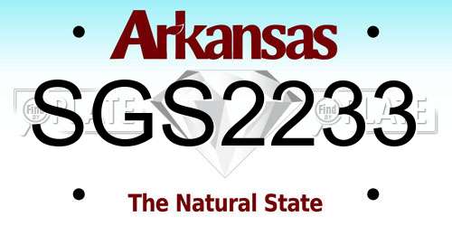 SGS2233 Arkansas License Plate