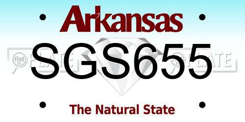 SGS655 Arkansas License Plate