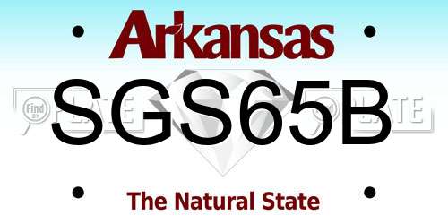 SGS65B Arkansas License Plate