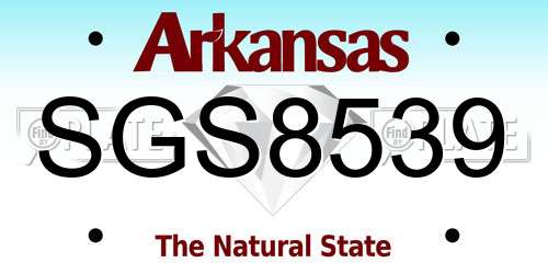 SGS8539 Arkansas License Plate