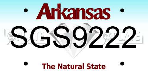 SGS9222 Arkansas License Plate
