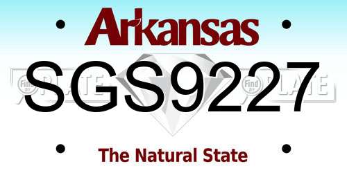 SGS9227 Arkansas License Plate