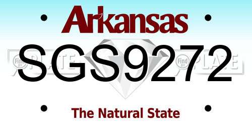 SGS9272 Arkansas License Plate