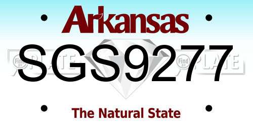 SGS9277 Arkansas License Plate