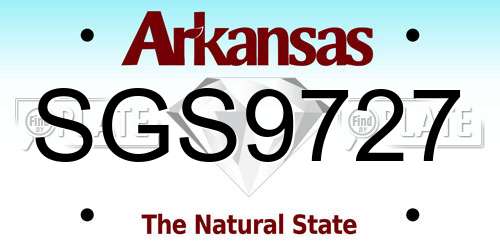 SGS9727 Arkansas License Plate
