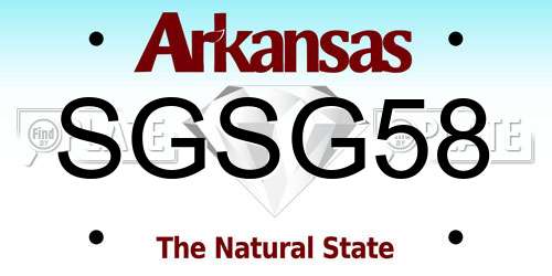 SGSG58 Arkansas License Plate