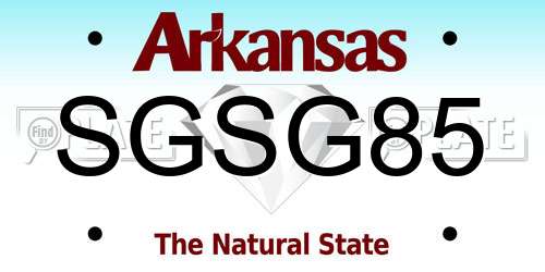 SGSG85 Arkansas License Plate