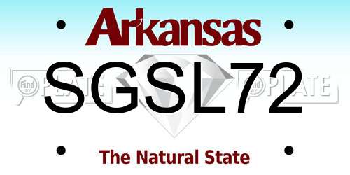 SGSL72 Arkansas License Plate
