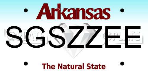 SGSZZEE Arkansas License Plate