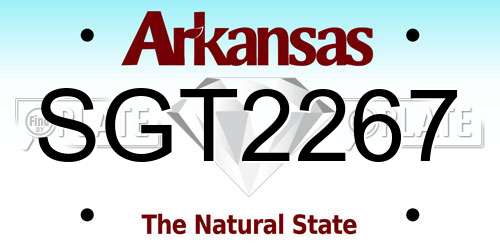 SGT2267 Arkansas License Plate