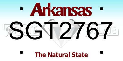 SGT2767 Arkansas License Plate