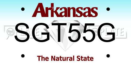 SGT55G Arkansas License Plate