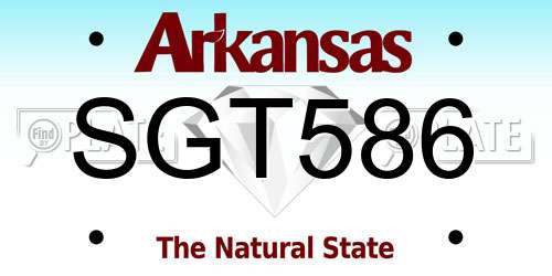 SGT586 Arkansas License Plate