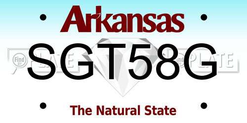 SGT58G Arkansas License Plate