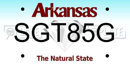 SGT85G Arkansas License Plate