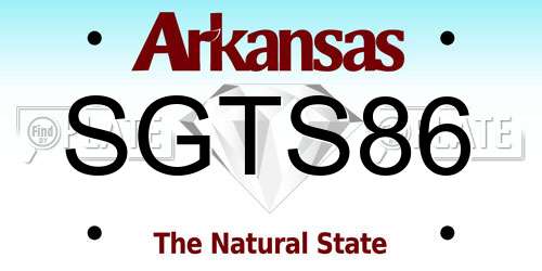 SGTS86 Arkansas License Plate