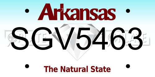 SGV5463 Arkansas License Plate