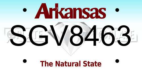 SGV8463 Arkansas License Plate