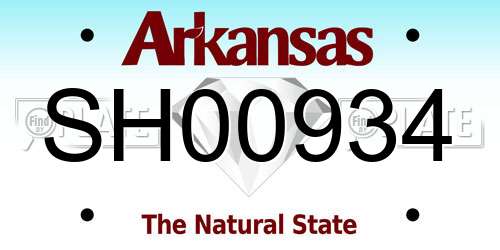 SH00934 Arkansas License Plate