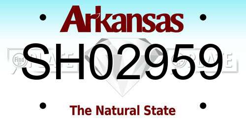 SH02959 Arkansas License Plate
