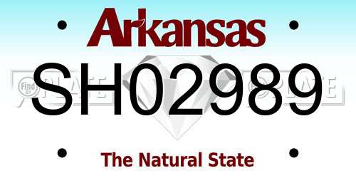 SH02989 Arkansas License Plate