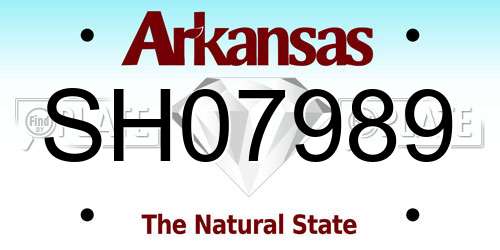 SH07989 Arkansas License Plate