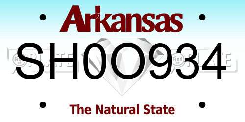 SH0O934 Arkansas License Plate