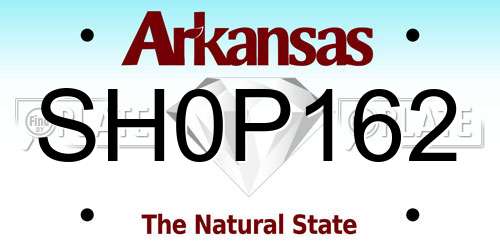 SH0P162 Arkansas License Plate