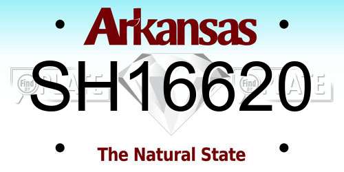 SH16620 Arkansas License Plate