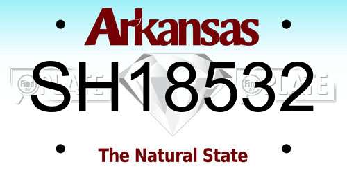 SH18532 Arkansas License Plate