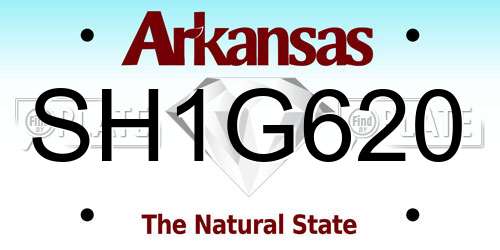 SH1G620 Arkansas License Plate