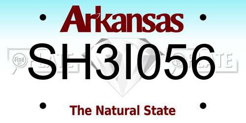 SH3I056 Arkansas License Plate