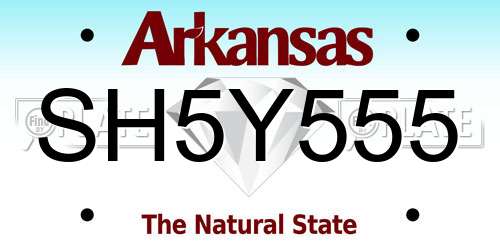 SH5Y555 Arkansas License Plate