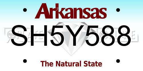 SH5Y588 Arkansas License Plate