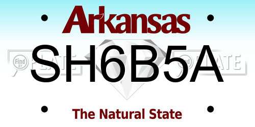 SH6B5A Arkansas License Plate