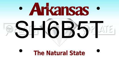 SH6B5T Arkansas License Plate