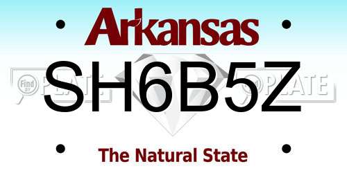 SH6B5Z Arkansas License Plate