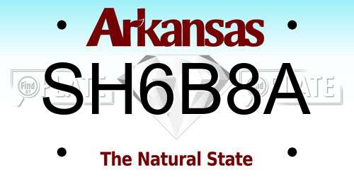 SH6B8A Arkansas License Plate