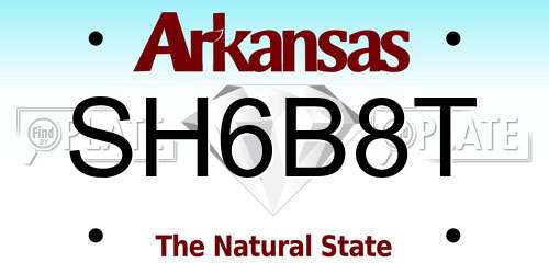 SH6B8T Arkansas License Plate