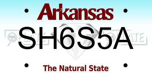 SH6S5A Arkansas License Plate