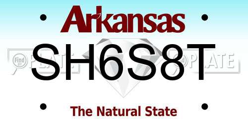 SH6S8T Arkansas License Plate