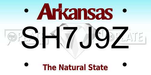 SH7J9Z Arkansas License Plate